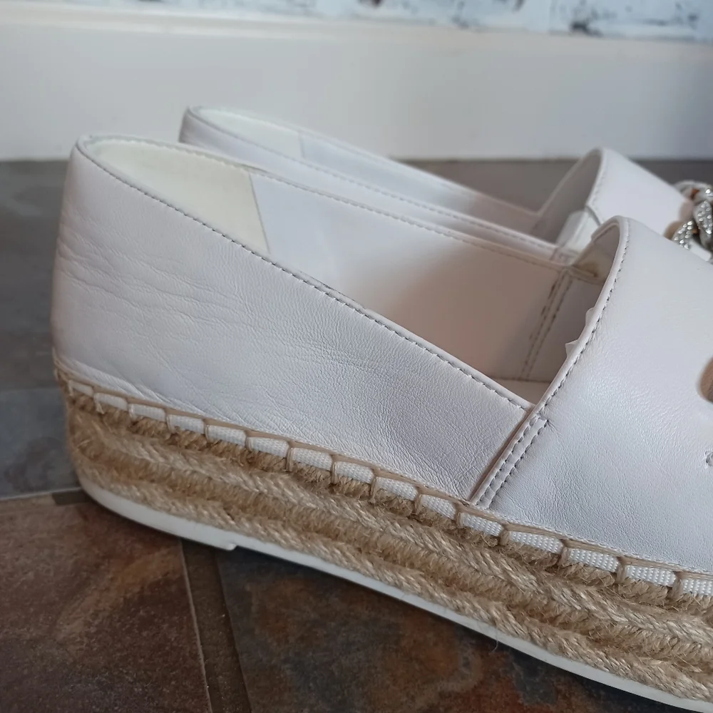 Karl Lagerfeld white leather